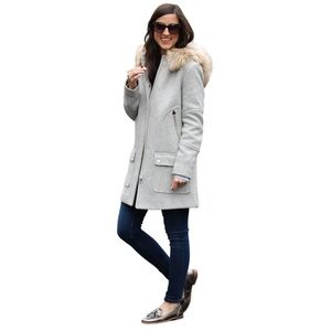 J.CREW Women’s New chateau parka in Italian stadium-cloth Size: 2 Color: Gray.